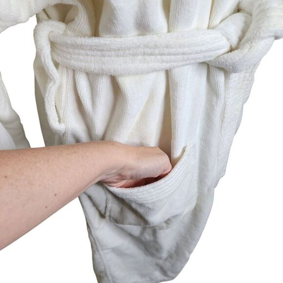 Vintage Tahiti Village Las Vegas Resort Luxury Terrycloth Bathrobe White OS - Picture 3 of 10